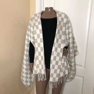 **Madewell Checkerboard Brushed Cape Scarf Wrap
